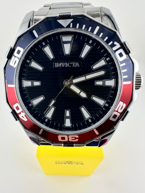 69242-001-GA-M-102 - Invicta Pro Diver Men 46mm Silver Tone Case Black Metal Dial Silver Band MG68 Quartz #9 69242 WATCH