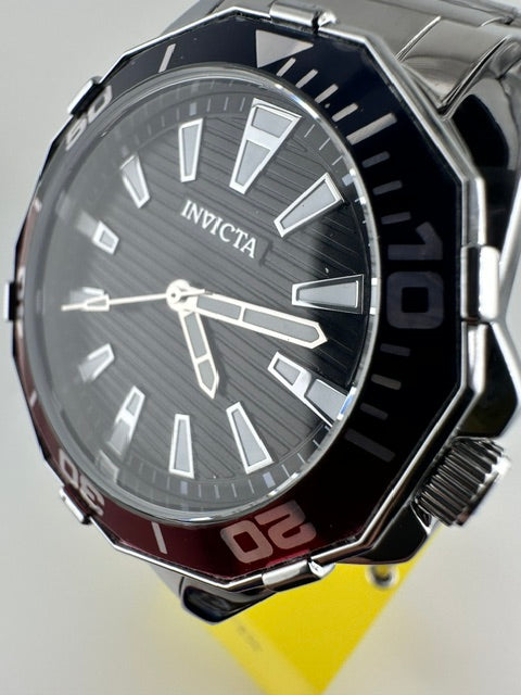 69242-001-GA-M-102 - Invicta Pro Diver Men 46mm Silver Tone Case Black Metal Dial Silver Band MG68 Quartz #9 69242 WATCH