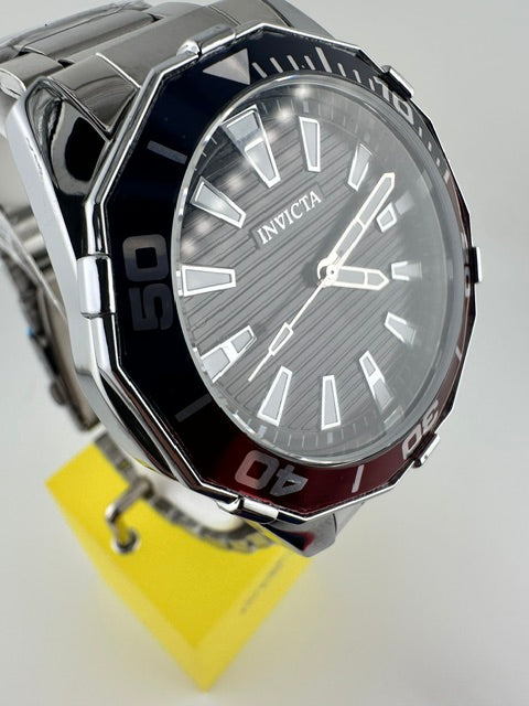 69242-001-GA-M-102 - Invicta Pro Diver Men 46mm Silver Tone Case Black Metal Dial Silver Band MG68 Quartz #9 69242 WATCH