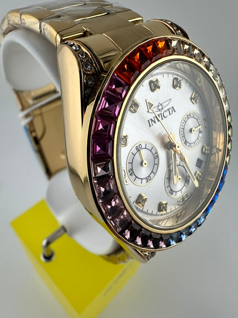 70314 - Invicta Angel  Lady 42mm Gold Tone Case Gold Metal Dial Gold Band SD-007 Quartz #70