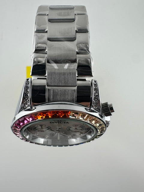 70315 - Invicta Angel  Lady 42mm Silver Tone Case Silver Metal Dial Silver Band SD-007 Quartz #100
