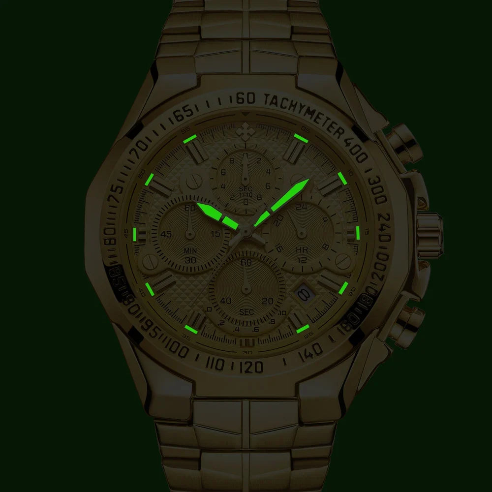 Relogio Masculino WWOOR Mens Watches 2024 Top Brand Luxury Wrist Watches For Men Gold Big Golden Male Chronograph Wristwatch Man