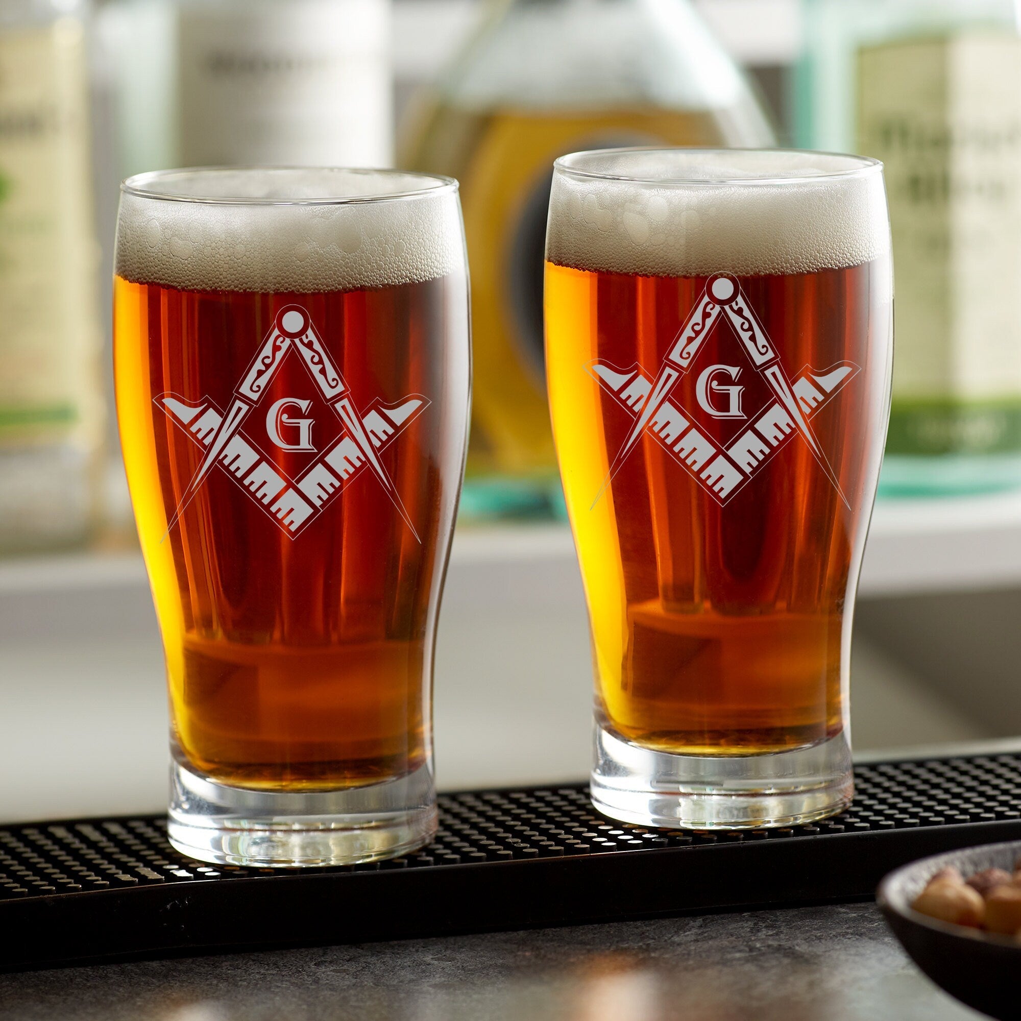 Freemason Personalized Pint Glass – Laser Engraved Masonic Lodge Gift for Men